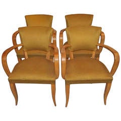 Set of Four French Bridge Chairs