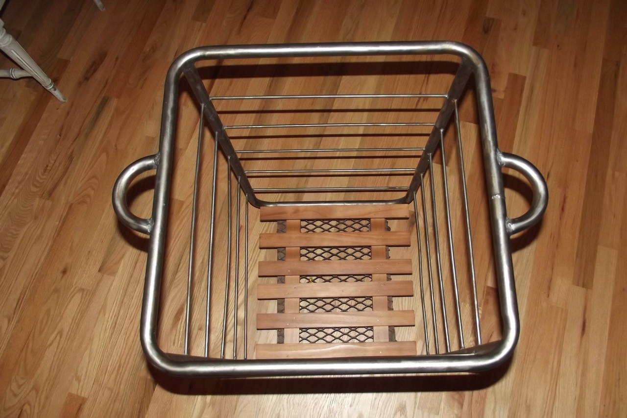 20th Century Polished Steel Baguette Trolley