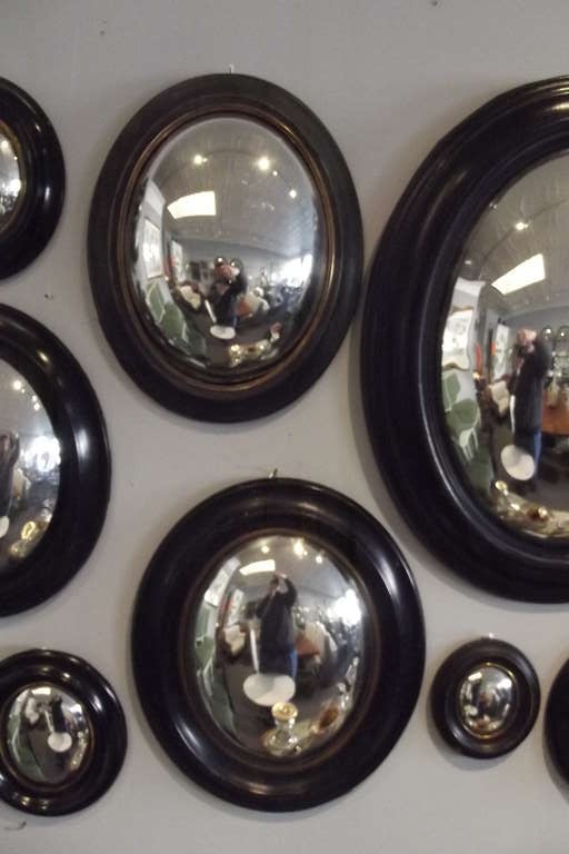 Exceptional Group of Napoleon III Convex Mirrors In Excellent Condition In Bridgehampton, NY