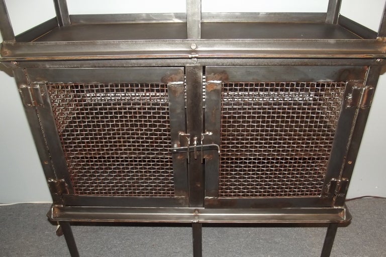 Mid-20th Century Polished Steel Industrial Tool Cabinet
