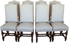 Set of Eight Louis XIII Style Dining Chairs