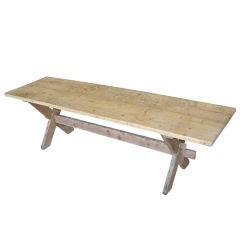 Antique Large Scale Sawbuck Table
