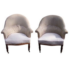 Pair of Period Napoleon III Armchairs