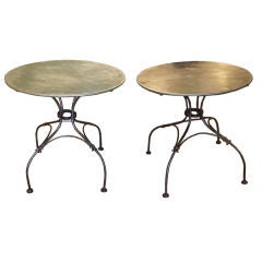 Pair of Polished Steel Bistro Tables