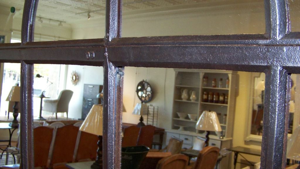 Pair of Polished Cast Iron Window Mirrors 4