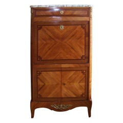 Antique French Inlaid Desk w/ Marble Top