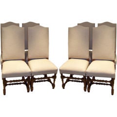 Set of Eight Louis XIII Style Dining Chairs