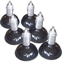 Group of Six Industrial Lamps