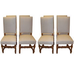Set of Eight Louis XIII Style Dining Chairs