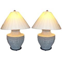 A Pair of Exceptional Cast Stone Lamps