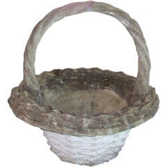 Large Cast Stone Garden Basket