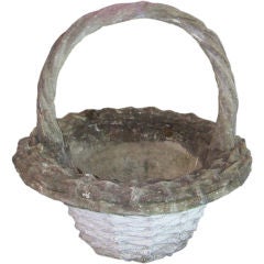 Large Cast Stone Garden Basket