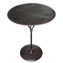 Antique Polished Steel Bistro Table marked "Ruffier"