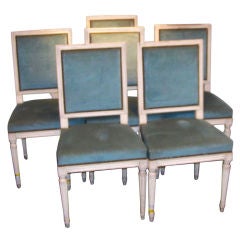 Set of Six Louis XVI Style Dining Chairs