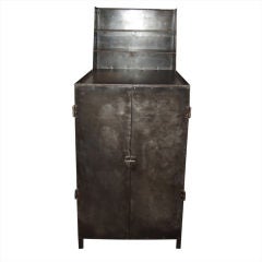 Vintage Polished Steel Industrial Cabinet