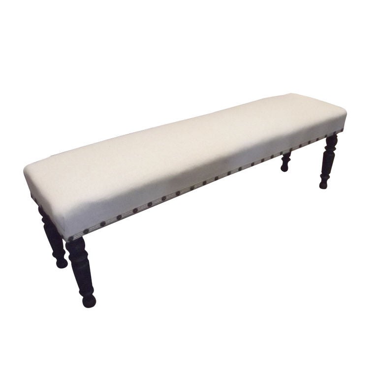 Napoleon III Bistro Bench in Linen Fabric