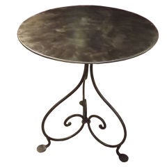 Exceptional Folding Polished Steel Bistro Table
