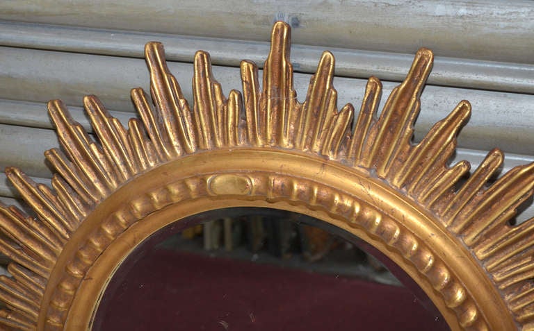 1970-1980 Pair Sunburst Mirrors Diameter 86 cm In Good Condition In Paris, FR