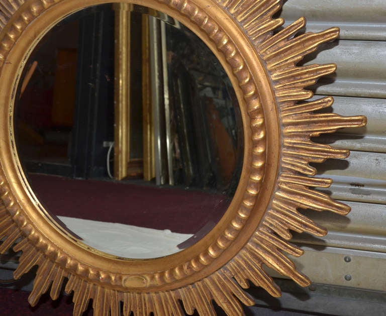  1970-1980 Pair Sunburst Mirrors Diameter 86 cm 1