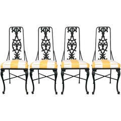 Set of Four Midcentury Metal Chairs