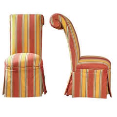 Pair of French Napoleon III High Back Chairs 12