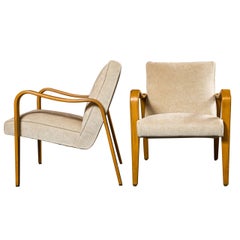 Pair of Mid-Century Wood Armchairs by Thonet