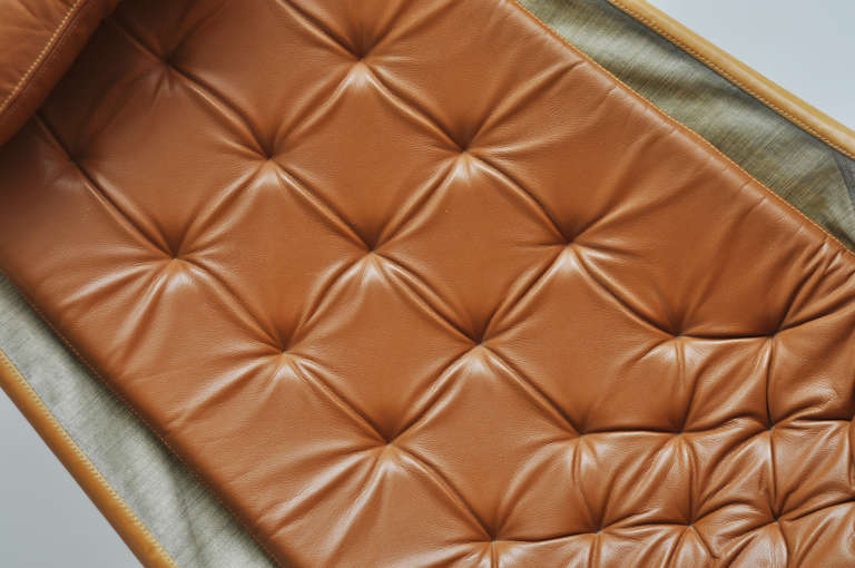 Swedish Leather Swivel Chair by Bruno Mathsson
