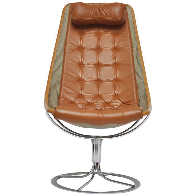 Leather Swivel Chair By Bruno Mathsson At 1stdibs