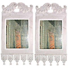 Pair of  Painted French Wood Mirrors