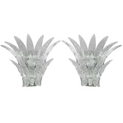 Pair of Barovier Murano Venetian Glass Sconces