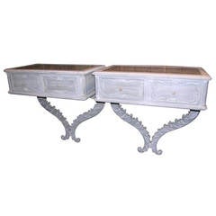 Pair of Wall-Mounted Bedside Tables Attributed to Dorothy Draper 11