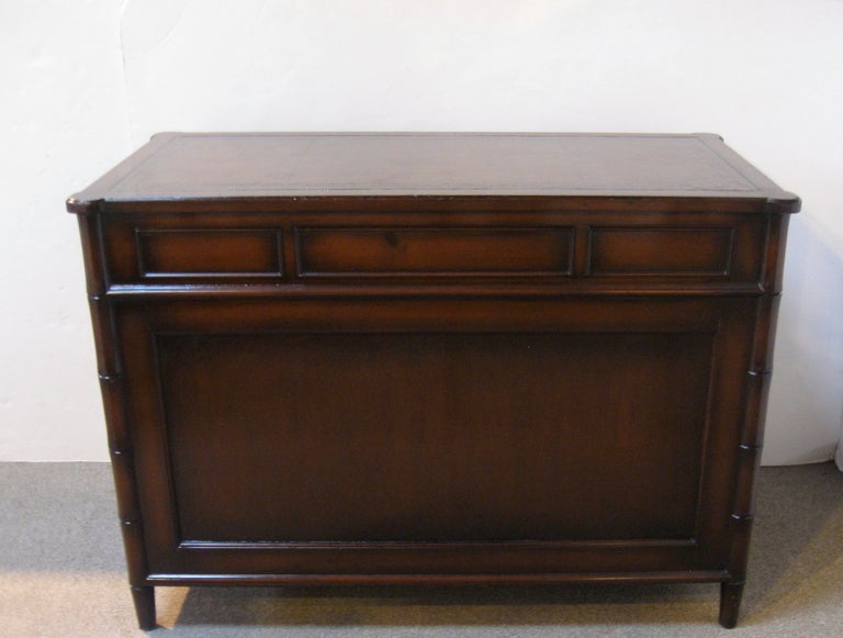Wood and Leather Desk In Good Condition In Stamford, CT