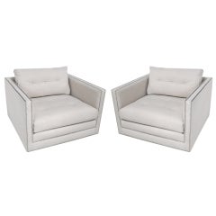 Pair of Upholstered Club Chairs