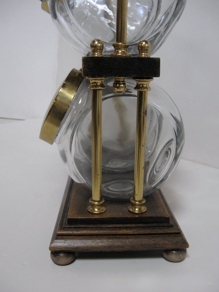 Italian Glass and Brass Canister Set