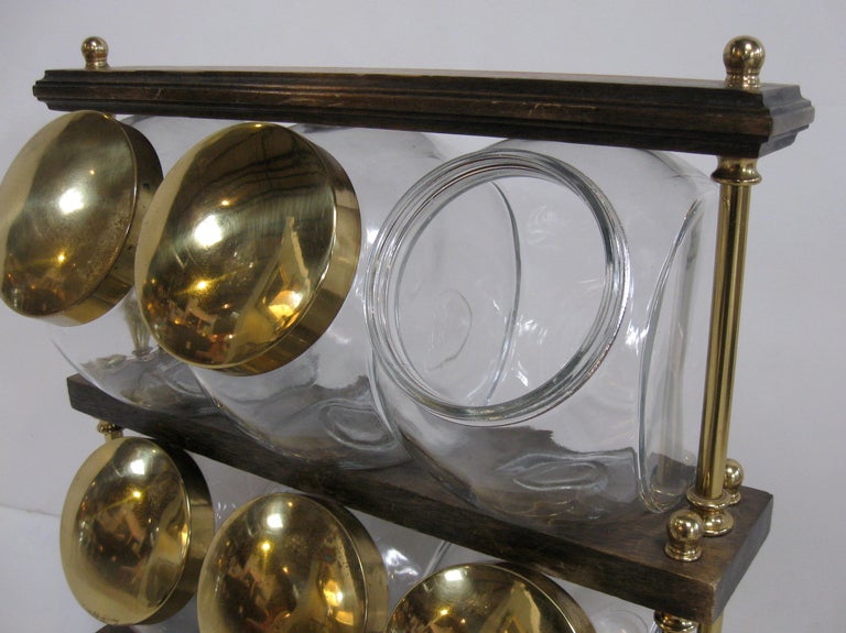 Glass and Brass Canister Set 1
