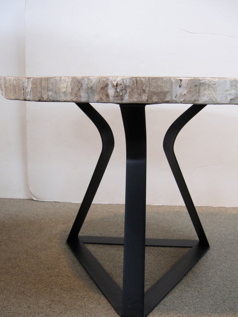 Petrified Wood Side / End Table In Excellent Condition In St.amford, CT