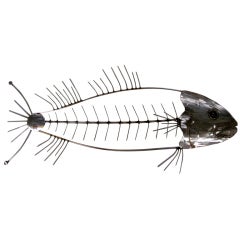 Hand Forged Steel Sculpture Of Fish