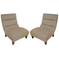 Pair of Mid Century Modern Upholstered Lounge Chairs