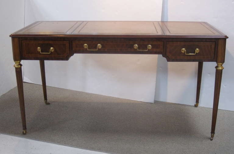 Maitland - Smith Wood and Leather Desk / Writing Table