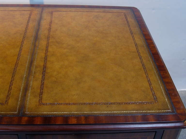 Neoclassical Maitland - Smith Wood and Leather Desk / Writing Table