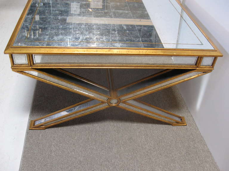 20th Century Large Mirrored Coffee Table For Sale