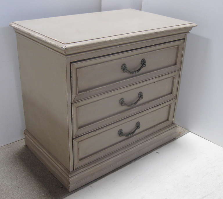 Neoclassical Pair of Painted Bachelor Chests/Commodes