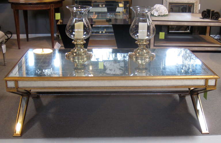 Large Mirrored Coffee Table For Sale 3