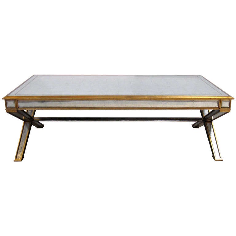 Large Mirrored Coffee Table For Sale