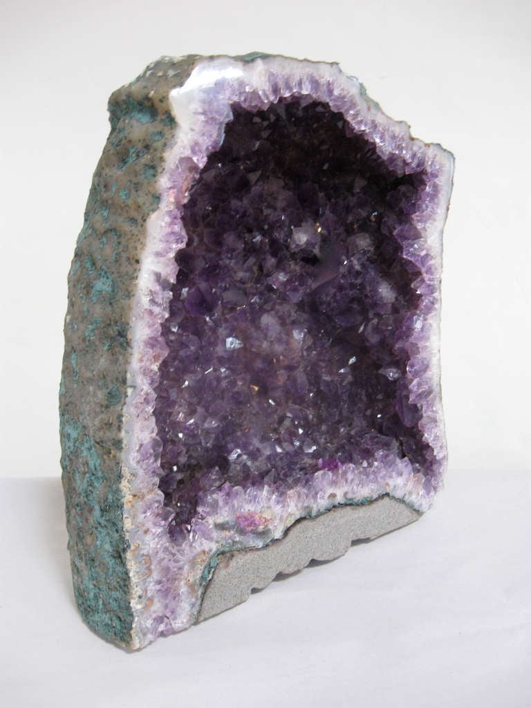 Amethyst crystal geode from Brazil.