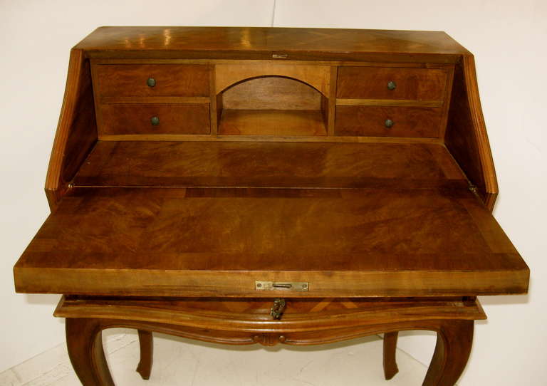 Wood Italian Desk/Secretary with Parquetry Design