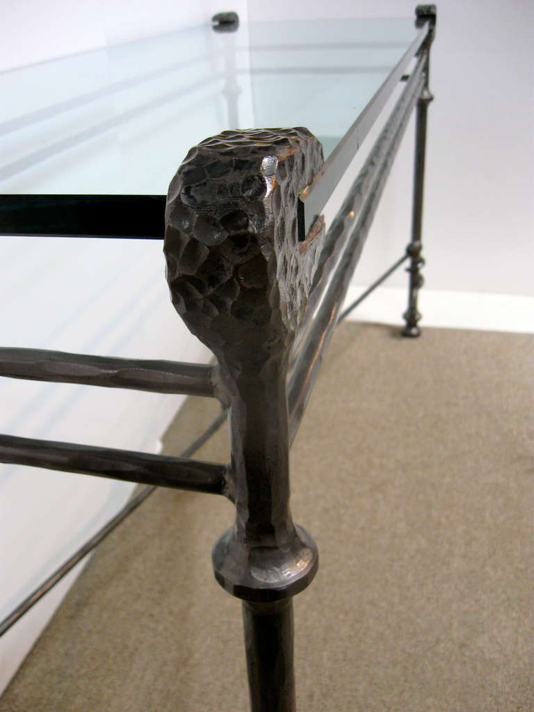 Steel and Glass Console or Sofa Table 3