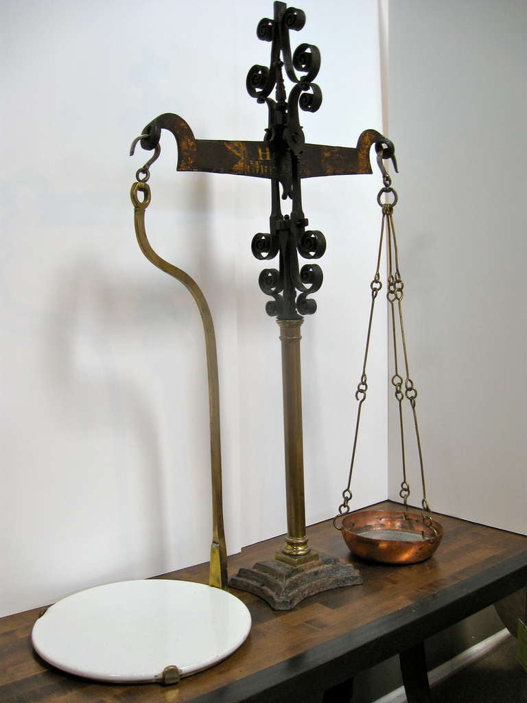 Unknown Large Brass and Iron Scale For Sale