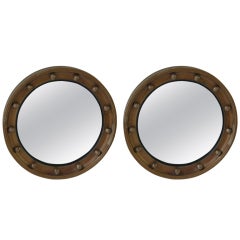 Pair of Gilt Convex Mirrors