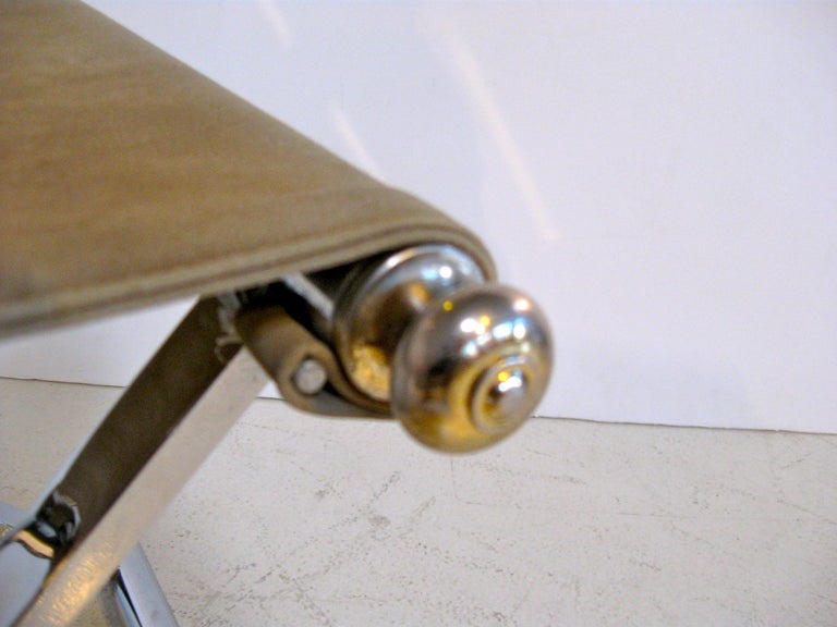 Neoclassical Pair of Neo- Classical Chrome & Brass Stools / Benches